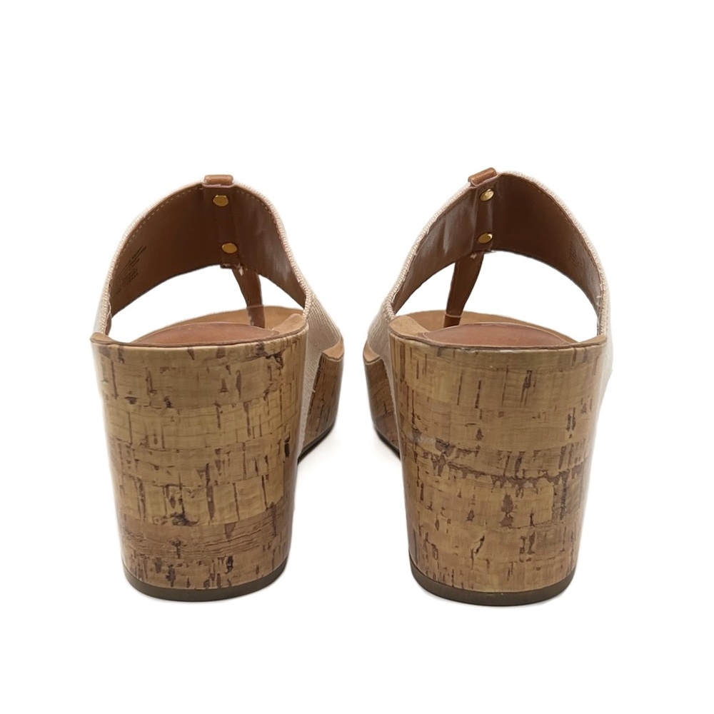 Style & Co Wedge Thong Piperr Cork Sandal Light Taupe Size 10 - Picture 8 of 14